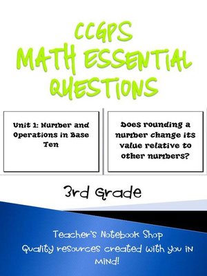 cover image of 3rd Grade Common Core Math Essential Questions